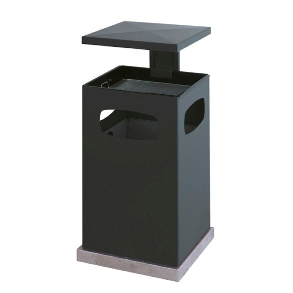 STEIN HGS Ascher-Papierkorb mit abnehmbarem Dach, anthrazit, 80 Liter, 83749.0008