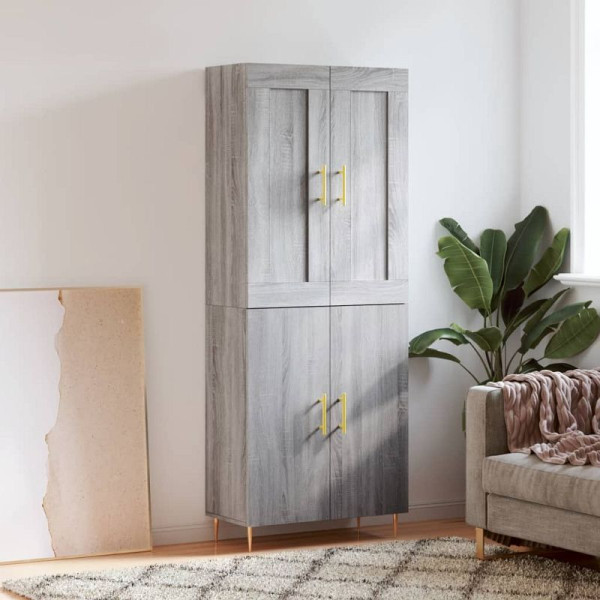vidaXL Highboard Grau Sonoma 69,5x34x180 cm Holzwerkstoff, 3199551