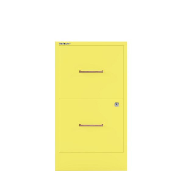 Bisley Home Filer, 2 HR-Schubladen, Eichengriff, 641 zinkgelb, PFA2OH641