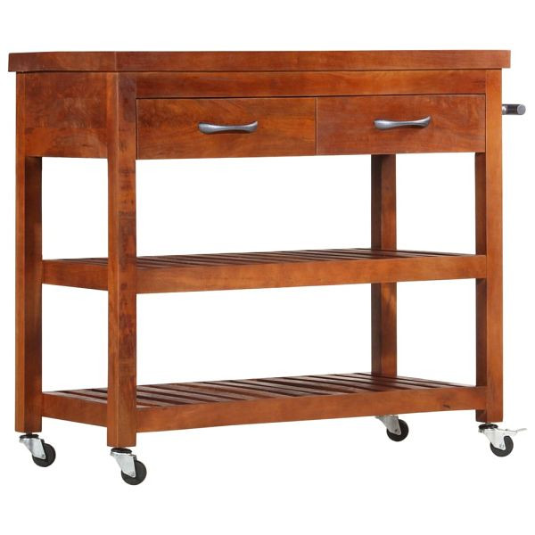 vidaXL Servierwagen 100x48x89 cm Massivholz Akazie, 282753