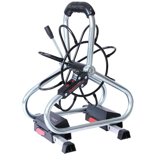 Runpotec PROFI Stahlhaspel, Durchmesser 330 mm verzinkt/pulverbeschichtet mit Doppelauslaufsystem, 20402