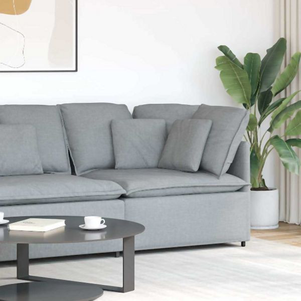 vidaXL Modulares Sofa Eckmodul mit Kissen Hellgrau 100 cm, 4104447