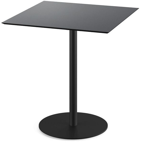 Deskin Cafeteriatisch IBIZA PRO, Gestell, Stahl Schwarz RAL 9005, Tischplatte, Farbe schwarz, 359217