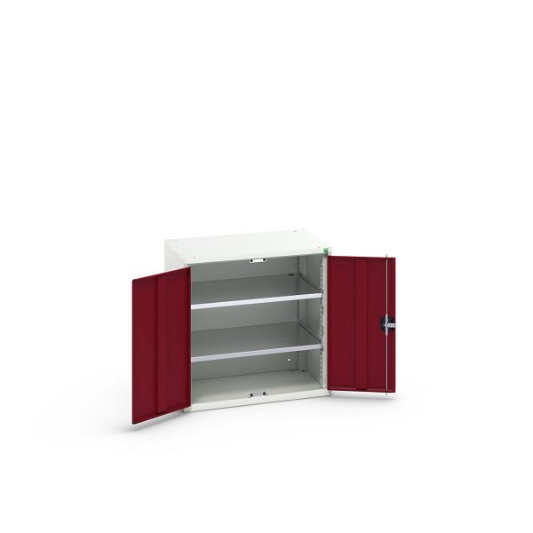 bott verso Flügeltürschrank, mit 2 Fachböden, BxTxH: 800 x 550 x 800 mm, Lichtgrau / Purpurrot, 16926138.24