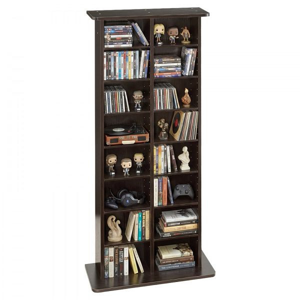 VEVOR 8-lagiges Medienregal 559x222x1295 mm, 16 Fächer für CDs, DVDs, Bücher & Spiele, Raumteiler für Wohnzimmer/Büro, CDCCJSKSTDKF9FXE7001V0