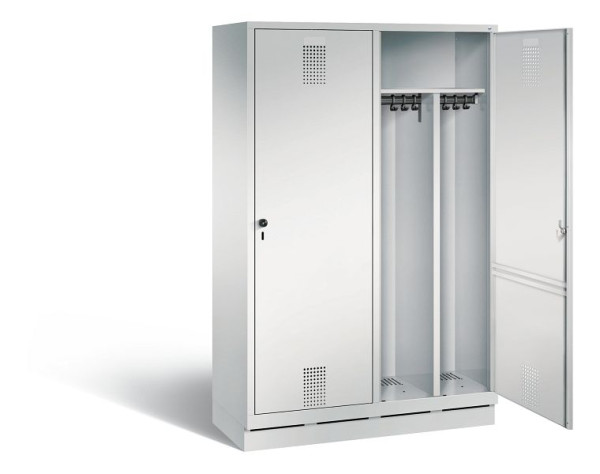 C+P Schwarz-Weiss-Spind Evolo, H1800xB1190xT500mm, Farbe: Lichtgrau, 48220-40 S10007