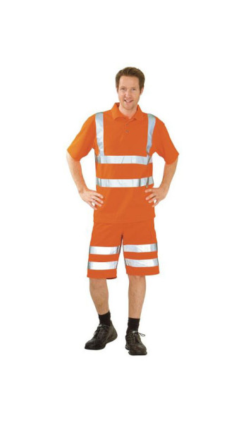 Planam Warnschutz Poloshirt, uni orange, Größe M, 2091048