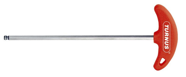 KUKKO Schraubendreher mit Kugelkopf und T-Griff, Länge der Schraubendreherklinge: 200 mm, Kugelkopf Profil: 8, VE: 10 Stück, 214-820