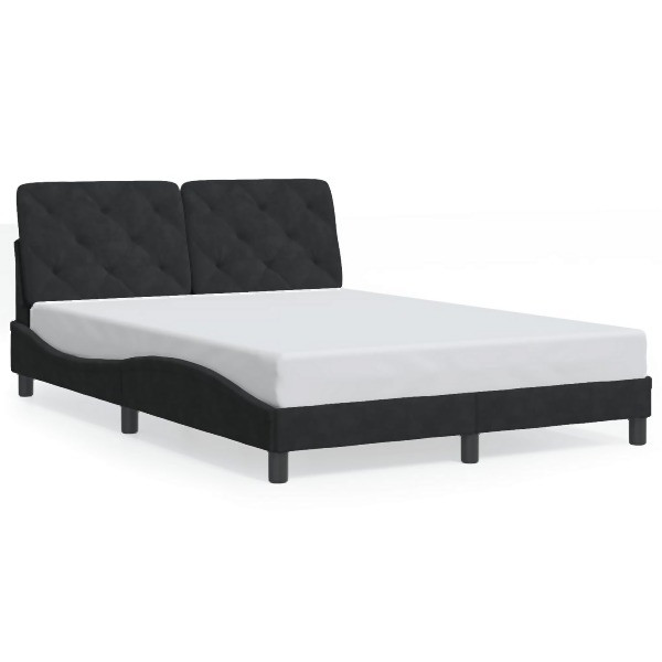 vidaXL Bettgestell mit Kopfteil Schwarz 140x190 cm Samt, 3207919
