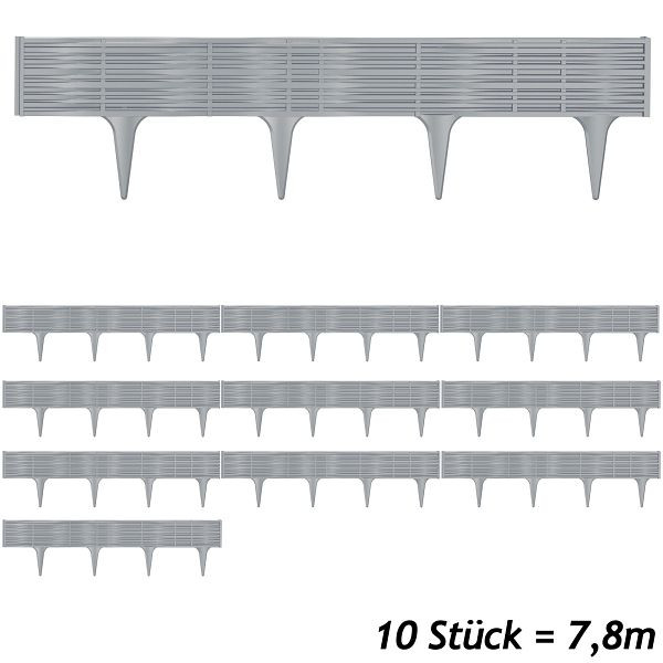 DEUBA Beeteinfassung 2er-Set Grau 7,8m, 992998, 4250525357622