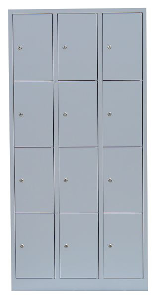 Lüllmann Stahl-Fächerschrank, 1800 x 885 x 500 mm, Lichtgrau/Lichtgrau, 520430