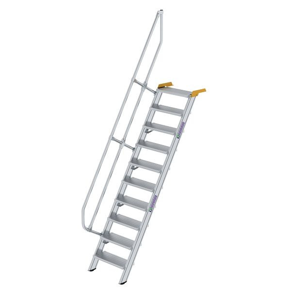 Munk Günzburger Steigtechnik Treppe 60° Stufenbreite 600 mm 10 Stufen Aluminium geriffelt, 600210