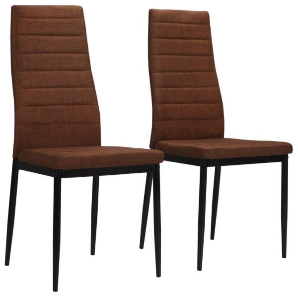 vidaXL Esszimmerstühle 2 Stück Braun Stoff, 246183, 8718475613503
