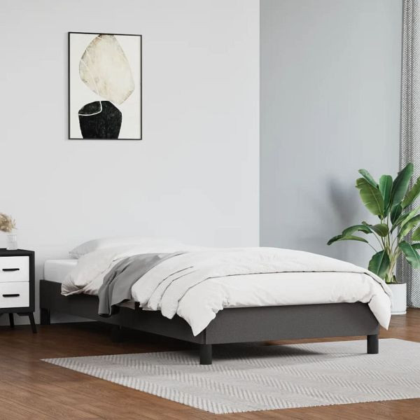 vidaXL Bettgestell Grau 100x200 cm Kunstleder, Sperrholz, 346890