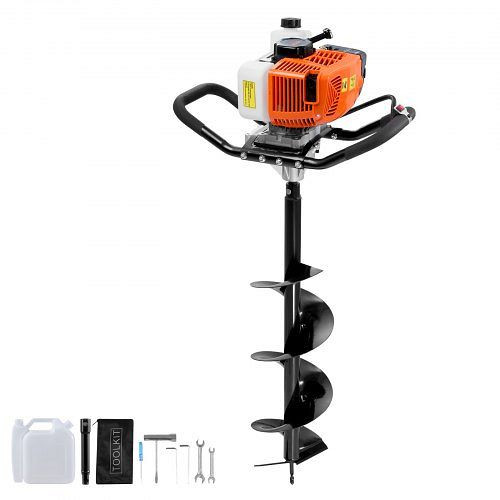 VEVOR Erdbohrer Erdlochbohrer 63CC Pfahlbohrer, Erdbohrgerät Ø200x800mm Bohrern, RYLXZ8YC1G63W6UMCV0