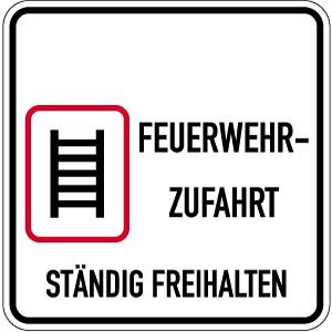Moedel Feuerwehrzufahrt ständig freihalten, Alu, 500x500 mm, 57500