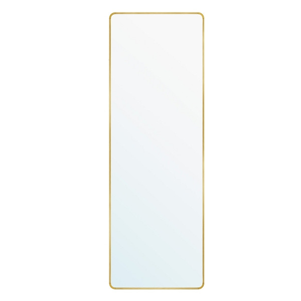 SONGMICS Ganzkörperspiegel, Helles Gold, 160x50x1,3 cm, quadratisch, LFM030A01