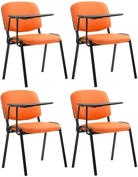 CLP 4er Set Stühle Ken mit Klapptisch Kunstleder, orange, 318806