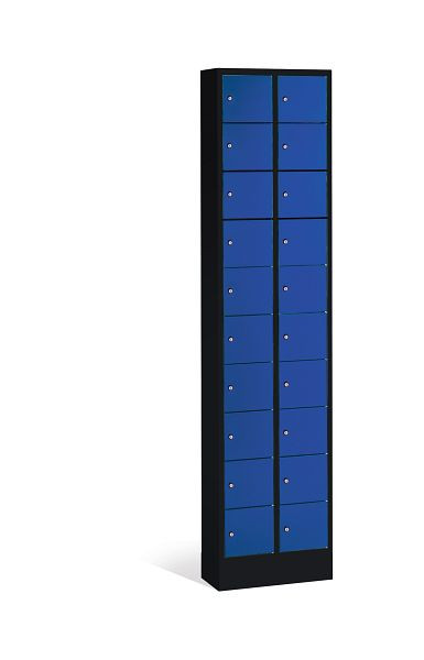 C+P Kleingefachschrank Intro, H1950xB460xT200mm, Farbe: Schwarzgrau / Enzianblau, 80700-203 S10082