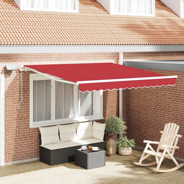 vidaXL Einziehbare Markise with 350 x 250 cm Rot, 3330430