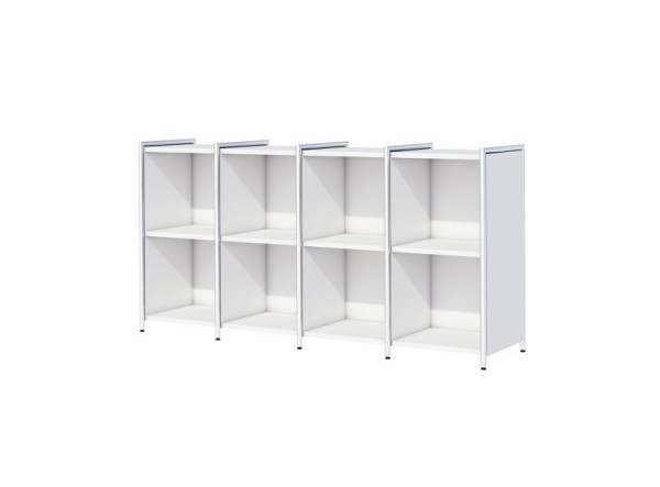 Kerkmann Sideboard schmal, 3 x Anbausideboard schmal, als Fächerregal, offen für 2 OH, Artline, B 1580 x T 380 x H 780 mm, Weiß, (Montage), 13795610-1