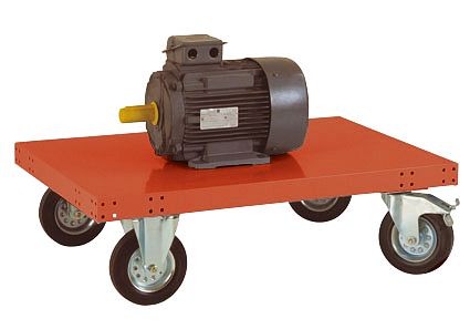 Manuflex Plattformwagen TRANSOMOBIL, ohne Schiebebügel, 200 kg Tragkraft, HxBxT: 210 x 540 x 863 mm, rotorange, TT0011.2001