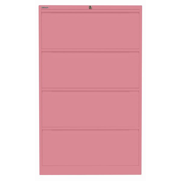Bisley Hängeregistraturschrank, doppelbahnig, 4 HR-Schubladen, 601 pink, DF4601