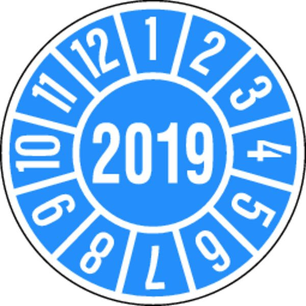 Schilder Klar Jahresprüfplakette blau/weiß 2023, 35 mm Dokumentenfolie selbstklebend, VE: 40 Stück, 6/04.23