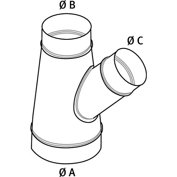Holzkraft Abzweigstück ABCØ 180/120/120 Abgang 45°, 5143717
