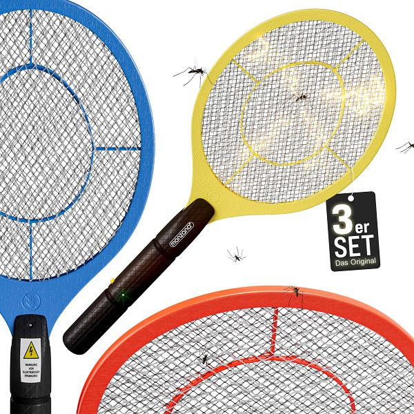 monzana Elektrische Fliegenklatsche 3er-Set Bunt, 106061