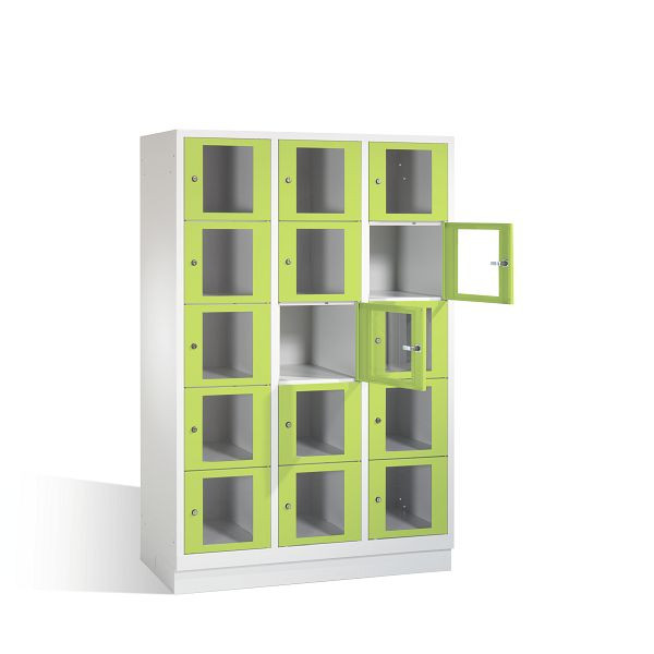 C+P Schließfachschrank Classic, H1800xB1200xT500mm, Farbe: Lichtgrau / Viridingrün, 8020A325 S10007