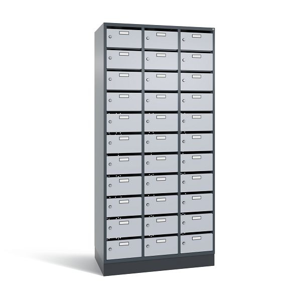 C+P Verteilerschrank 33 Fächer, H1950xB920xT490 mm, Anthrazit/Weißalu, 8170-311 S10133