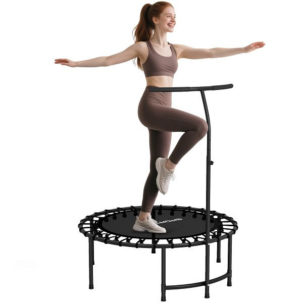 SPORTNOW Rebounder-Trampolin, 5-stufig verstellbarer Griff, Workout-Trampolin, Schwarz, A71-064V00BK