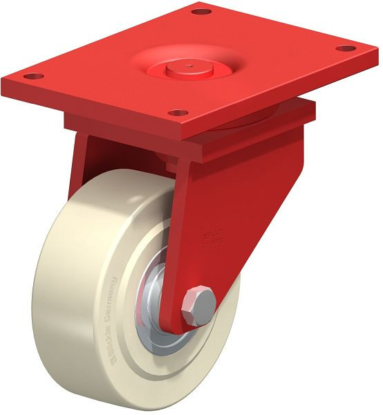 Blickle LS-GSPO 302K Stahlgeschweißte Schwerlast-Lenkrolle, schwere Drehkranz-Ausführung, Gusspolyamid, Weiß, 306324