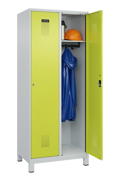 C+P Spind Evolo PLUS, mit Füßen, 2 Abteile, 1950x800x500mm, 7035/0024, Verschluss Zylinderschloss, Ablageböden 2, 049010-22 S10042