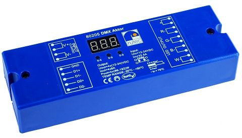 rutec DMX Aktor 384W/12V 768W/24V mehrfarbig für VARDAflex 4x1 Kanal 3/4 Adressen, 80205