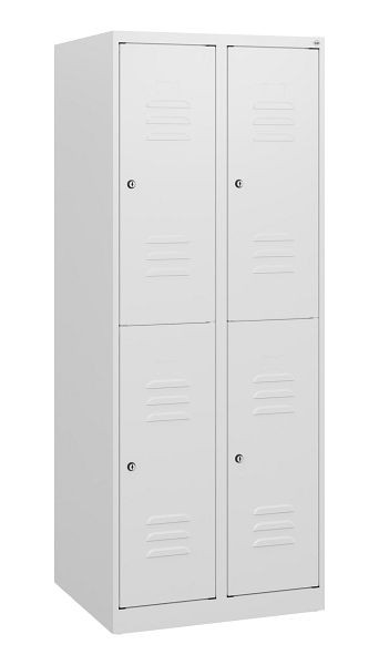 C+P Doppelstöckiger Spind Classic PLUS, 2 Abteile, 1530x600x500mm, 9016/9016, Zylinderschlösser, 0803005-20 S10022