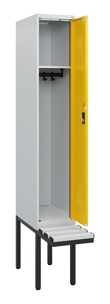 C+P Spind Evolo PLUS, 1 Abteil, 1950x300x815mm, 7035/1023, Zylinderschloss, Material Sitzfläche Kunststoff, 0490405-10 S10082