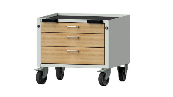 Ulmia Rollcontainer V/T - BL, mit praktischer Ablagewanne und Antirutschmatte, 999.099.0203, 4014641770419