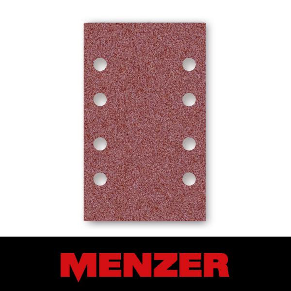 Menzer Klett-Schleifbogen, 80 x 133 mm, 8 Loch, Korn 100, Normalkorund, VE: 50, 252011100