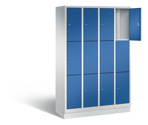 C+P Schließfachschrank Evolo, H1800xB1190xT500mm, Farbe: Lichtgrau / Enzianblau, 48020-403 S10000