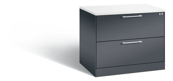 C+P Hängeregistraturschrank Asisto, H710xB800xT600mm, Farbe: Schwarzgrau, Bügelgriff, 146273-212 S10138