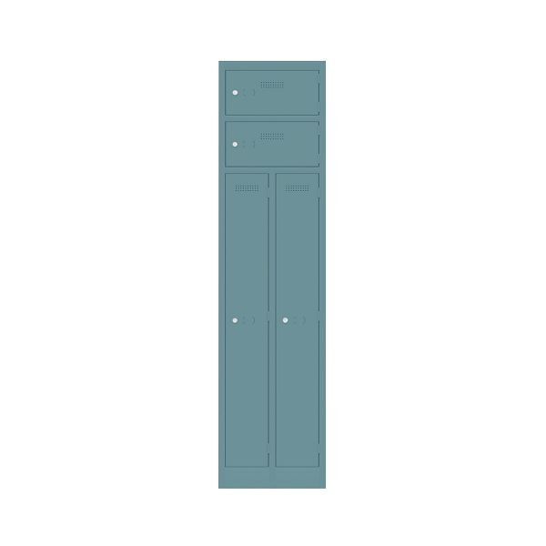 Bisley Garderobenschrank Primary Locker, Garderobenkombination 2 Abteile und 2 Fächern oben, 674 doulton, PLF4545D4674