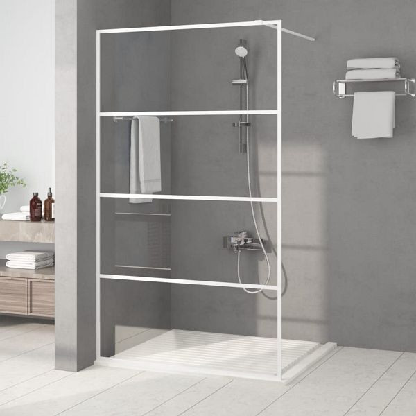vidaXL Duschwand für Begehbare Dusche Weiß 115x195 cm ESG-Klarglas, 152143