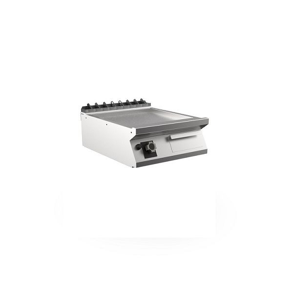 Mareno M1-900 Gas-Bratplatte mit glatter, mattverchromter Platte, 60cm, 600(B)x920(T)x250(H)mm, FT96GLCST, 191.209