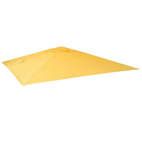 Mendler Ersatz-Bezug für Luxus-Ampelschirm HWC-A96, Sonnenschirmbezug Ersatzbezug, 3x3m (Ø4,24m) Polyester 2,7kg, gelb, 153437