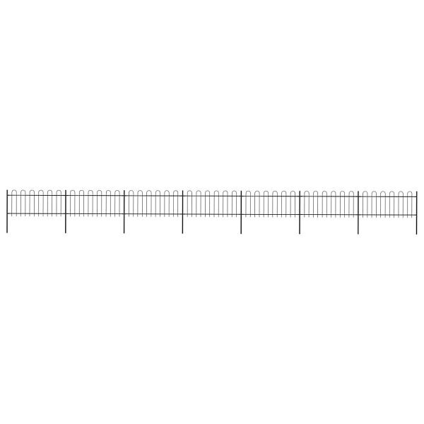 vidaXL Gartenzaun mit Bügel-Design Stahl 11,9 x 0,8 m Schwarz, 277653