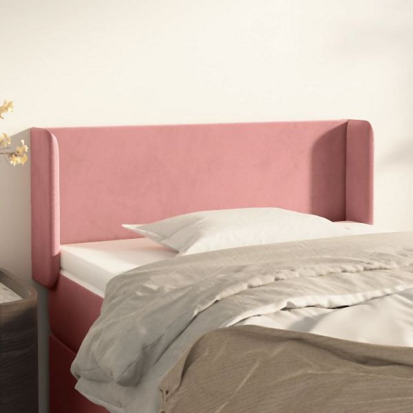 vidaXL Kopfteil mit Ohren Rosa 103x16x78/88 cm Samt, 3118535