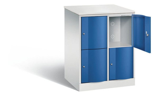 C+P XL-Schließfachschrank Resisto, H1077xB772xT640mm, Farbe: Lichtgrau / Enzianblau, 8472-273 S10049