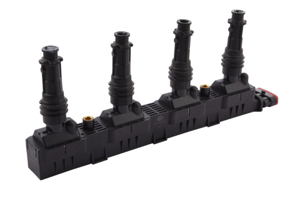 HELLA Zündspule, 12V, 6-polig, inkl. Zündkerzenstecker, geschraubt, 5DA 358 000-201